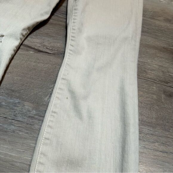 MOTHER Jeans Women’s Size 25 The Looker Crop Ivory Distressed Neutral Minimalist - Picture 3 of 12